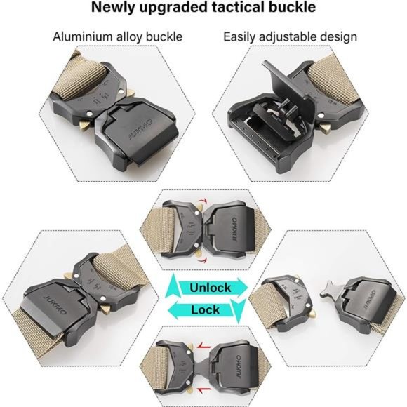 Tactical Belt Military Hiking Rigger 1.5" Nylon Heavy Duty Quick Release Buckle - Picture 6 of 6